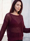 File Örgü Detaylı Modern Triko Bluz Bordo