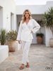 Kadın %100 Pamuklu Müslin Kimono - Yandan Bağlamalı Kruvaze(Anvelop) Bluz