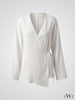 Kadın %100 Pamuklu Müslin Kimono - Yandan Bağlamalı Kruvaze(Anvelop) Bluz