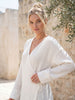 Kadın %100 Pamuklu Müslin Kimono - Yandan Bağlamalı Kruvaze(Anvelop) Bluz