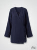 Kadın %100 Pamuklu Müslin Kimono - Yandan Bağlamalı Kruvaze(Anvelop) Bluz