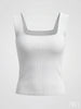 Kare Yaka Fitilli Triko Atlet/Body Beyaz
