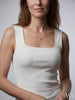 Kare Yaka Fitilli Triko Atlet/Body Beyaz