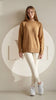 Oversize Standart Beden Basic Bej Kazak