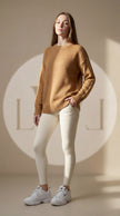 Oversize Standart Beden Basic Bej Kazak