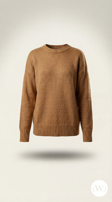 Oversize Standart Beden Basic Bej Kazak