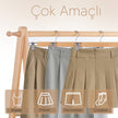 5 Adet Ahşap Pantolon & Etek Askısı