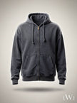 Premium Yıkamalı Fermuarlı Kapüşonlu Oversize Sweatshirt