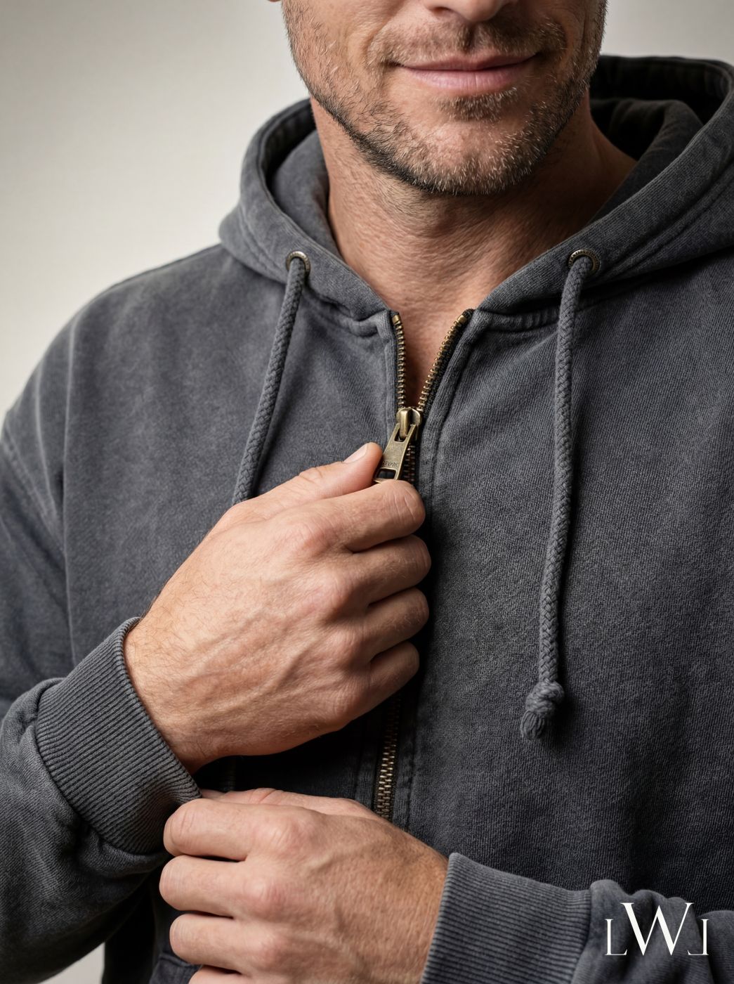Premium Yıkamalı Fermuarlı Kapüşonlu Oversize Sweatshirt
