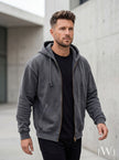 Premium Yıkamalı Fermuarlı Kapüşonlu Oversize Sweatshirt