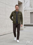 Suede Scuba Four-Pocket Regular Fit Men's Jacket