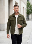 Suede Scuba Four-Pocket Regular Fit Men's Jacket