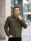 Suede Scuba Four-Pocket Regular Fit Men's Jacket