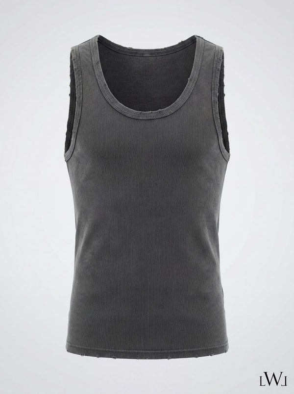 Washed and Distressed Tank Top Camisole Undershirt