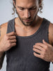 Yıkamalı Eskitmeli Tank Top Kaşkorse Atlet - Antrasit