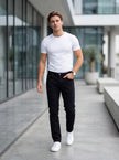 Slim Fit Denim Pantolon Siyah