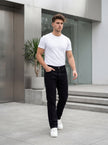 Slim Fit Denim Pantolon Siyah