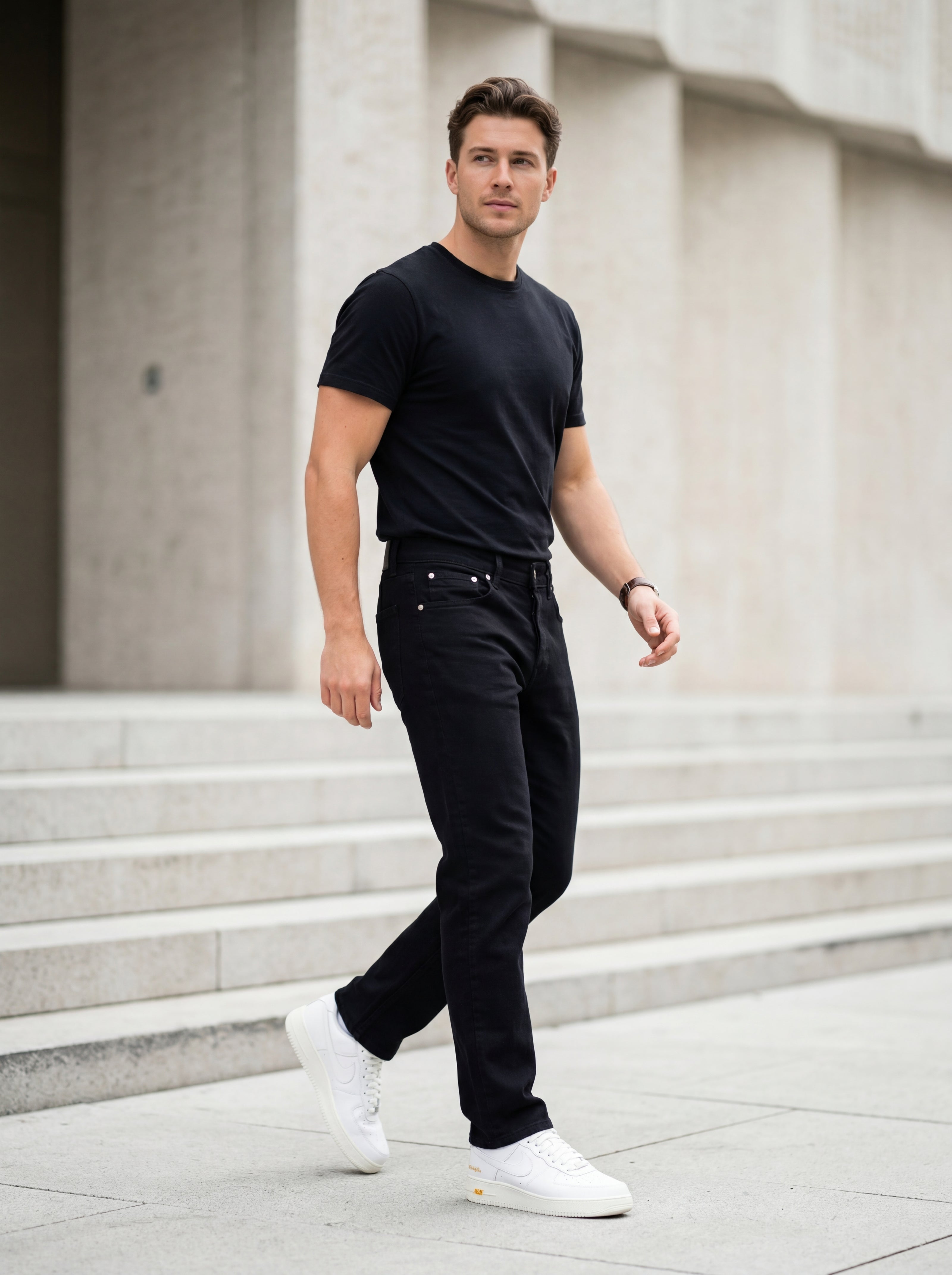 Slim Fit Denim Pantolon Siyah