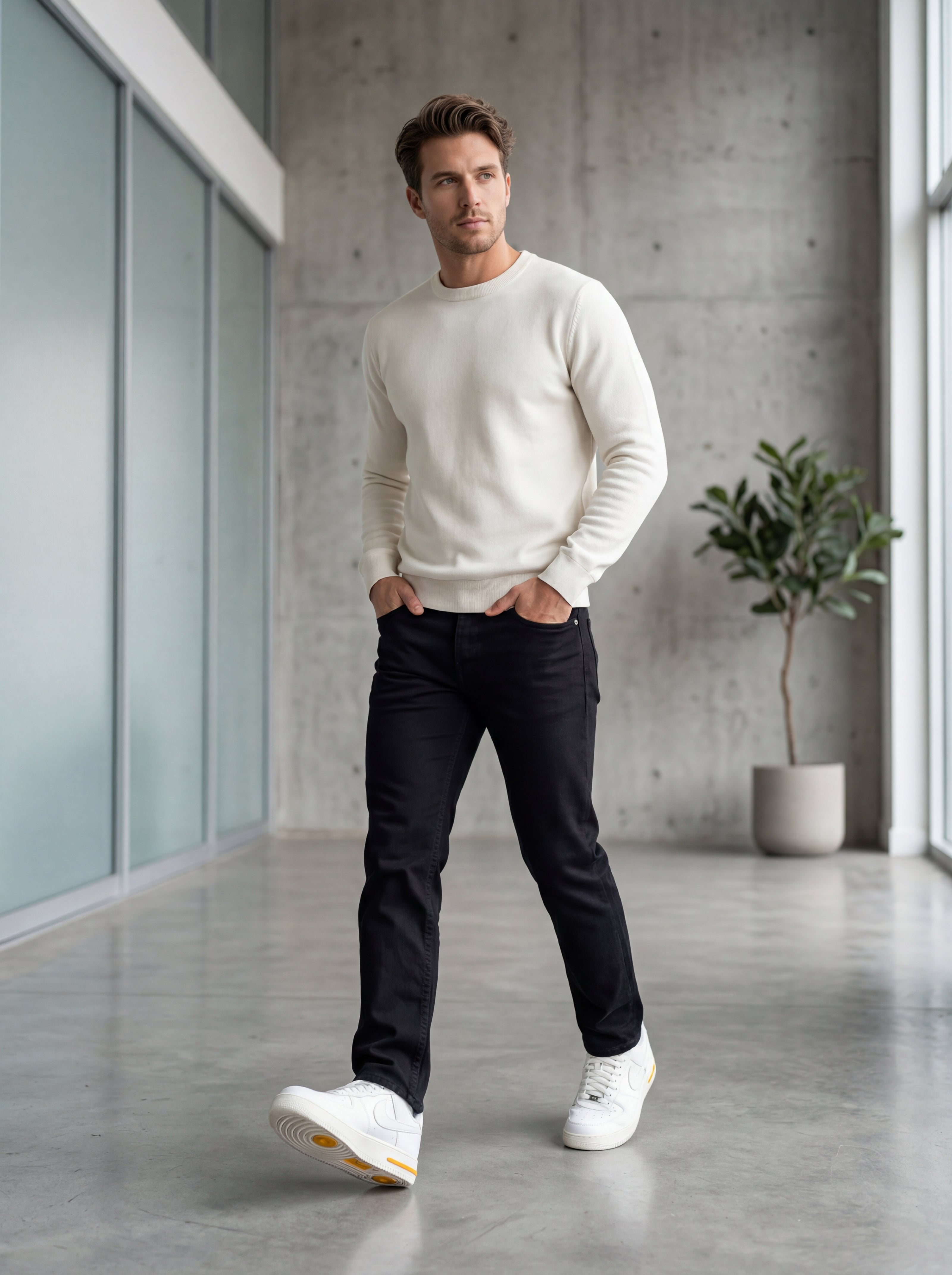 Slim Fit Denim Pantolon Siyah