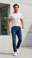 Slim Fit Denim Pantolon Mavi