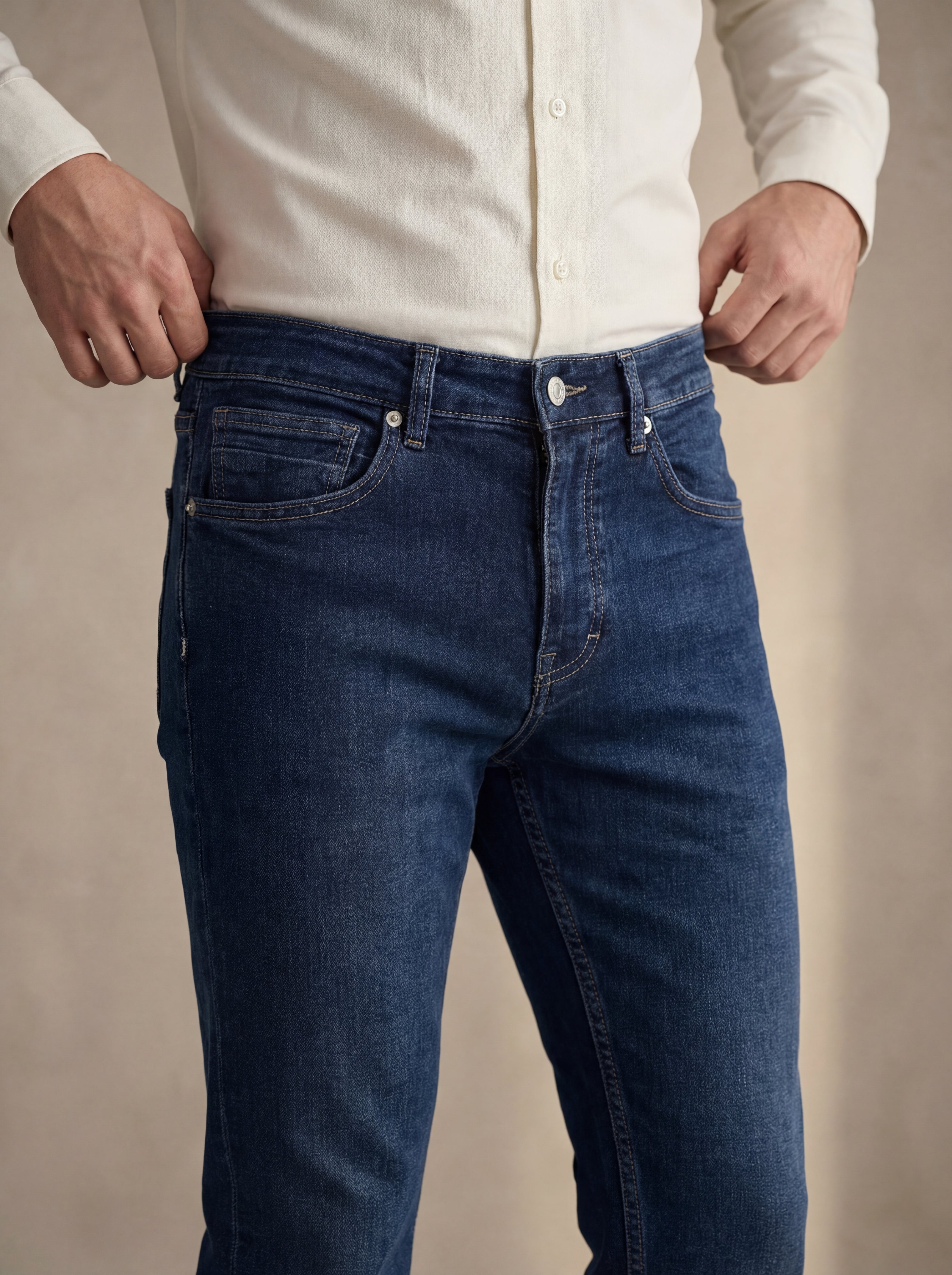 Slim Fit Denim Pantolon Mavi