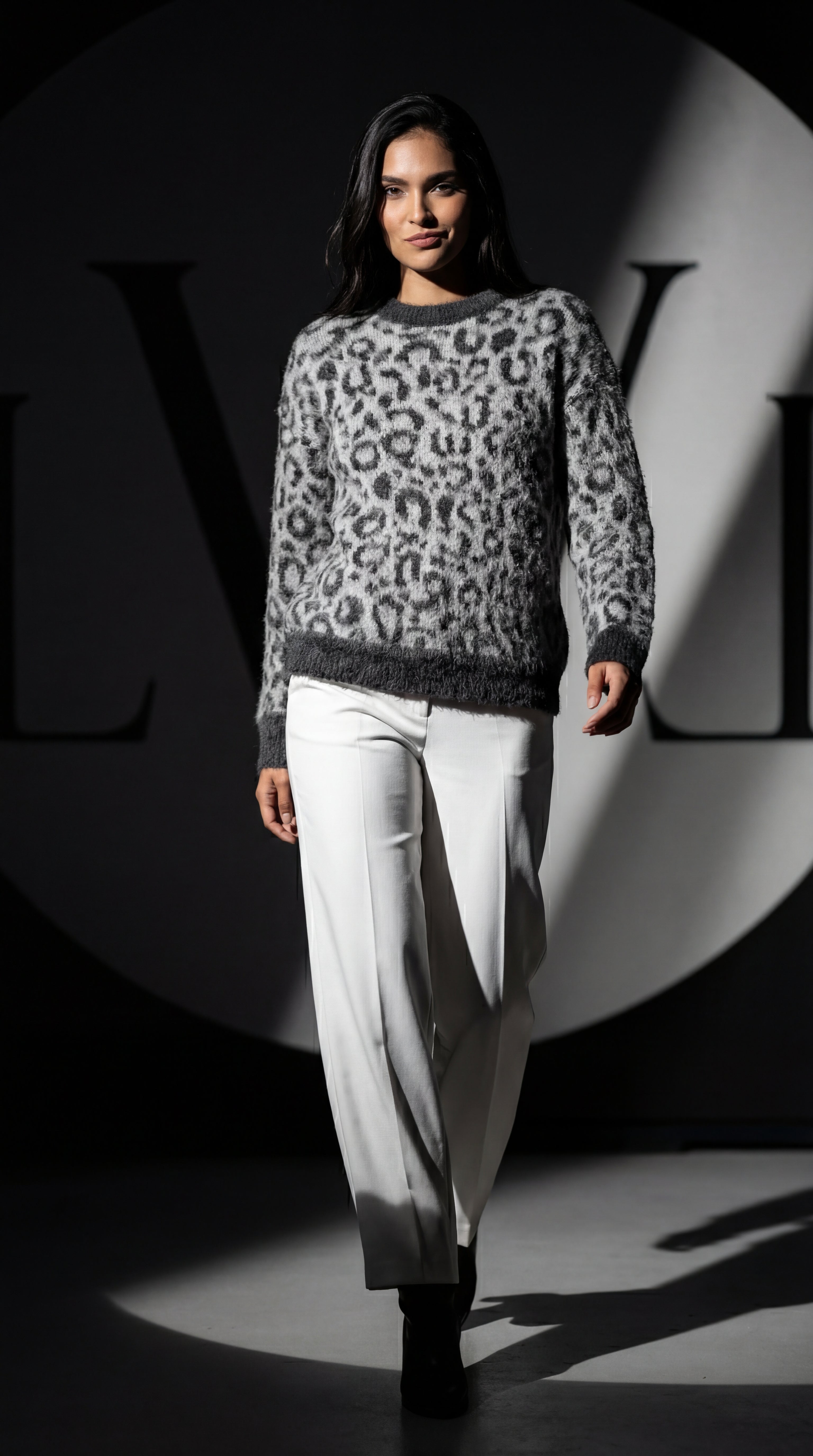 Leopar Desenli Oversize Kazak