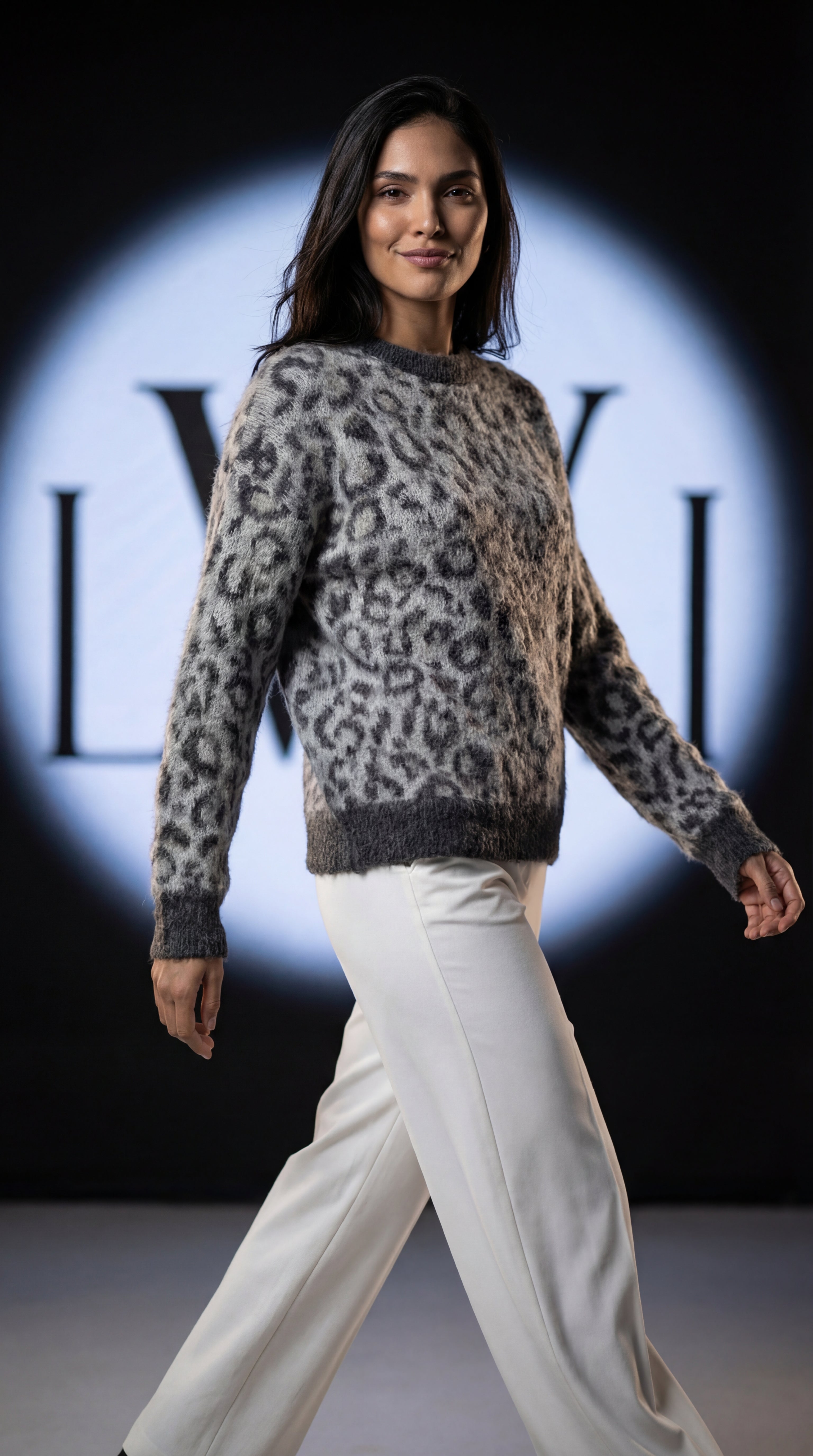 Leopar Desenli Oversize Kazak