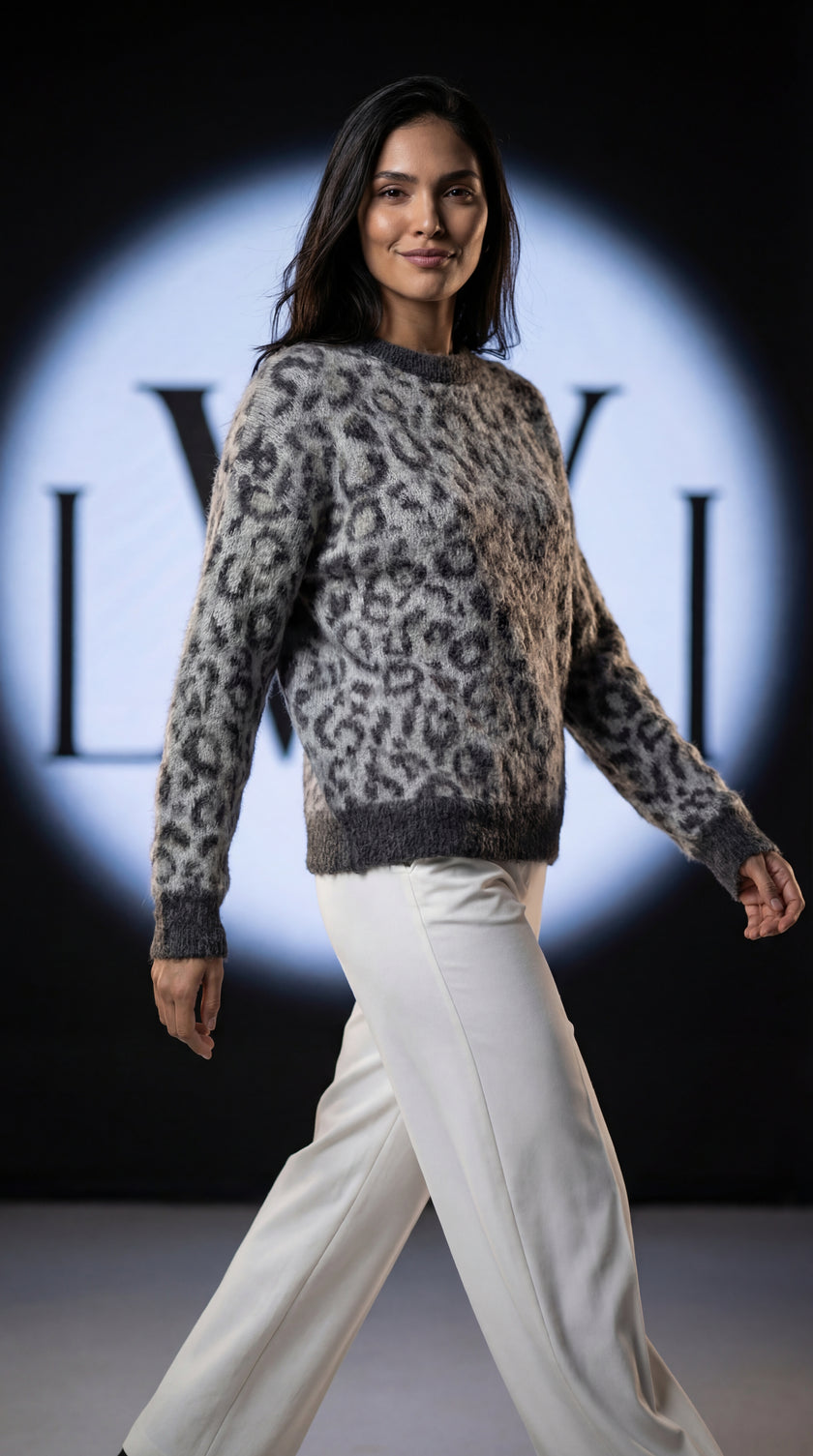 Leopar Desenli Oversize Kazak