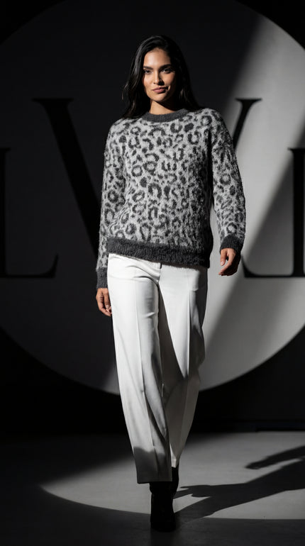 Leopar Desenli Oversize Kazak