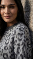 Leopar Desenli Oversize Kazak