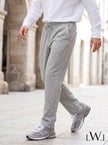 Erkek Dokulu Örme Jogger Pantolon - Beli Lastikli Düz Paça Rahat Kesim