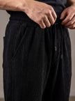 Erkek Dokulu Örme Jogger Pantolon - Beli Lastikli Düz Paça Rahat Kesim