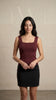 Kare Yaka Fitilli Triko Atlet/Body Bordo