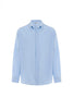Basic Oversize Pamuk Keten Gömlek Mavi