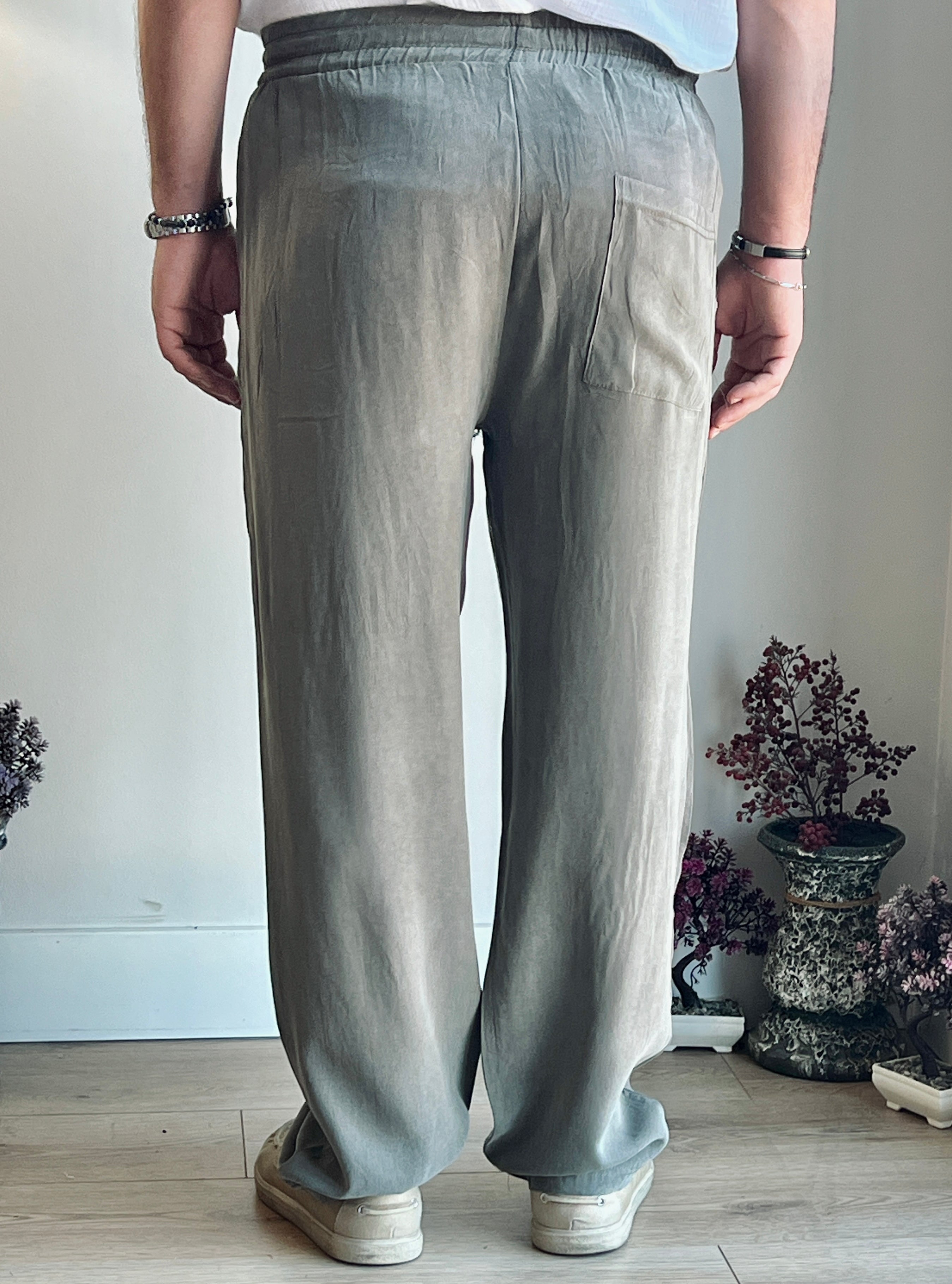 Yıkamalı Bel Detaylı Modal Pantolon - İpeksi Döküm & Relax Fit