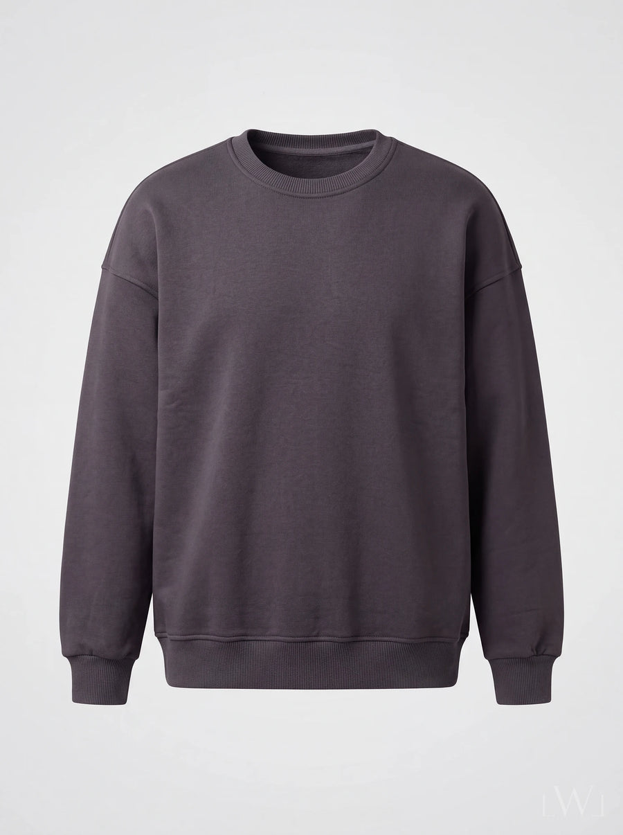 Erkek Bisiklet Yaka Şardonlu Sweatshirt - Pamuk Karışımlı Esnek Rahat Kesim