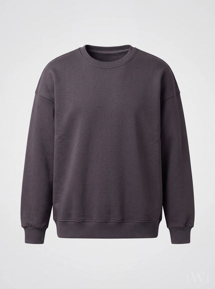 Erkek Bisiklet Yaka Şardonlu Sweatshirt - Pamuk Karışımlı Esnek Rahat Kesim