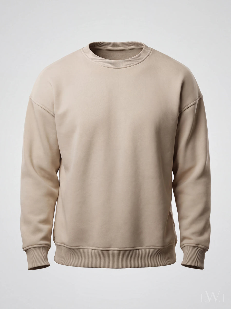 Erkek Bisiklet Yaka Şardonlu Sweatshirt - Pamuk Karışımlı Esnek Rahat Kesim