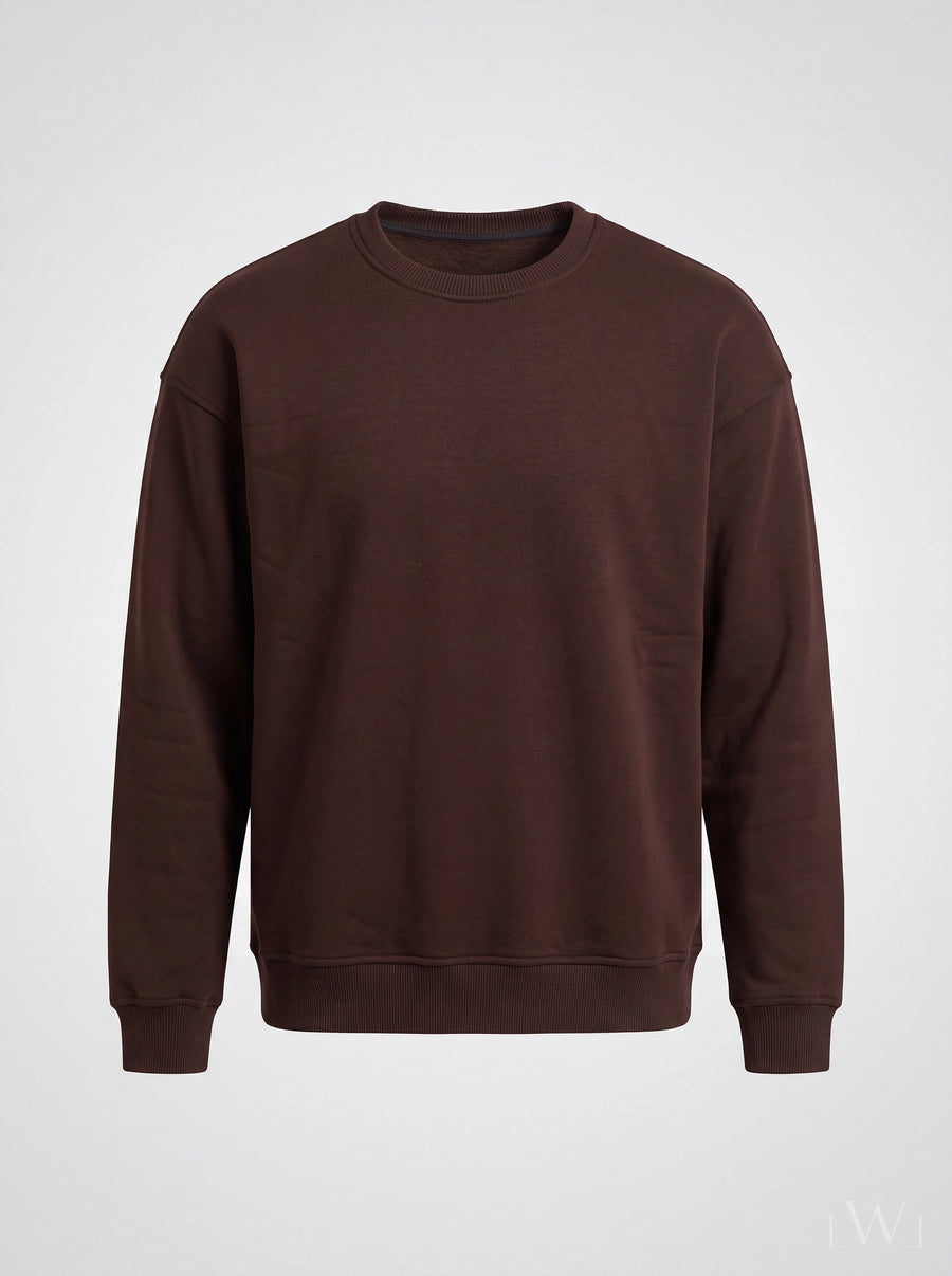 Erkek Bisiklet Yaka Şardonlu Sweatshirt - Pamuk Karışımlı Esnek Rahat Kesim