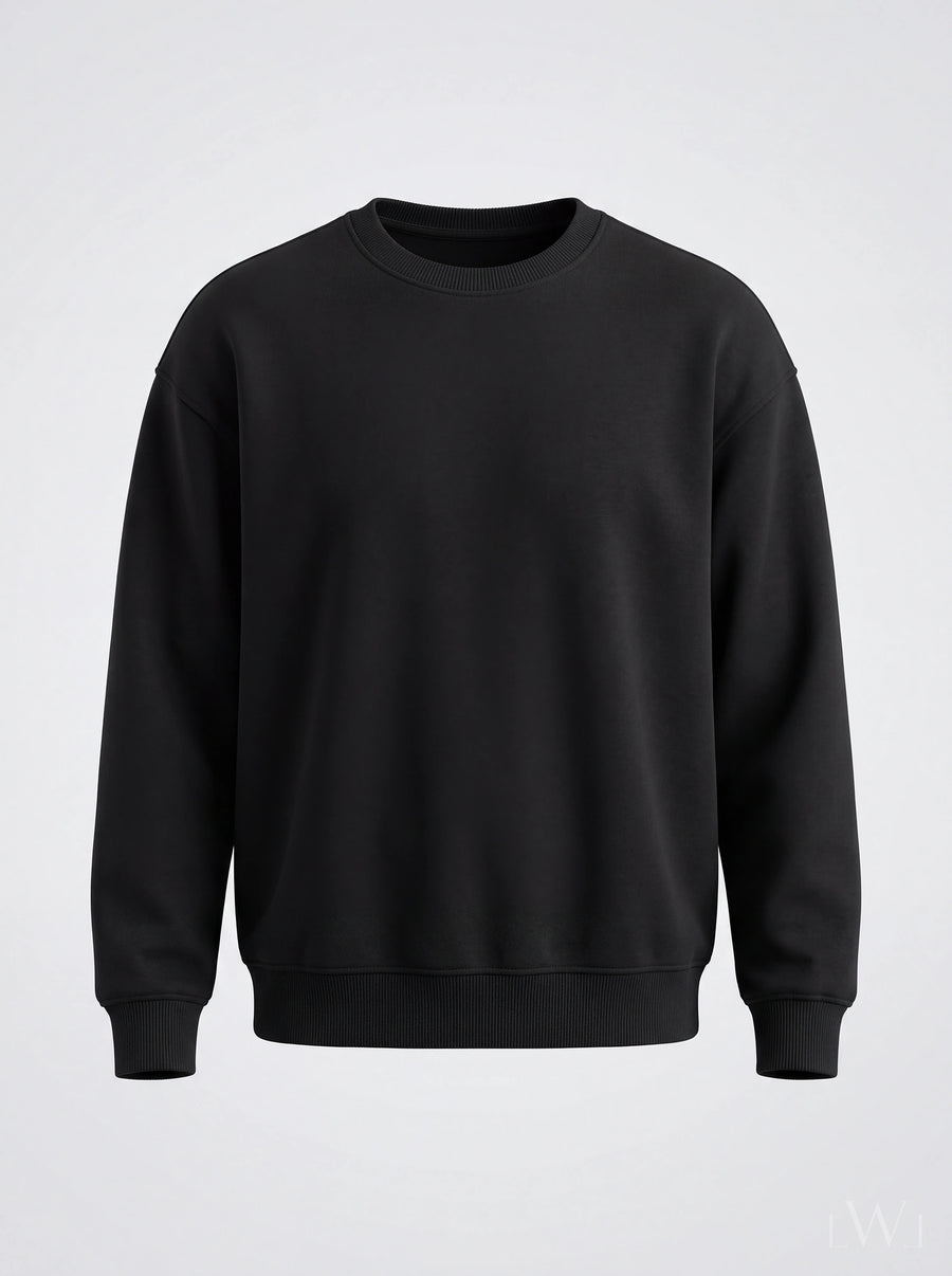 Erkek Bisiklet Yaka Şardonlu Sweatshirt - Pamuk Karışımlı Esnek Rahat Kesim