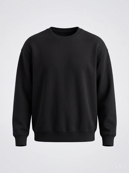 Erkek Bisiklet Yaka Şardonlu Sweatshirt - Pamuk Karışımlı Esnek Rahat Kesim