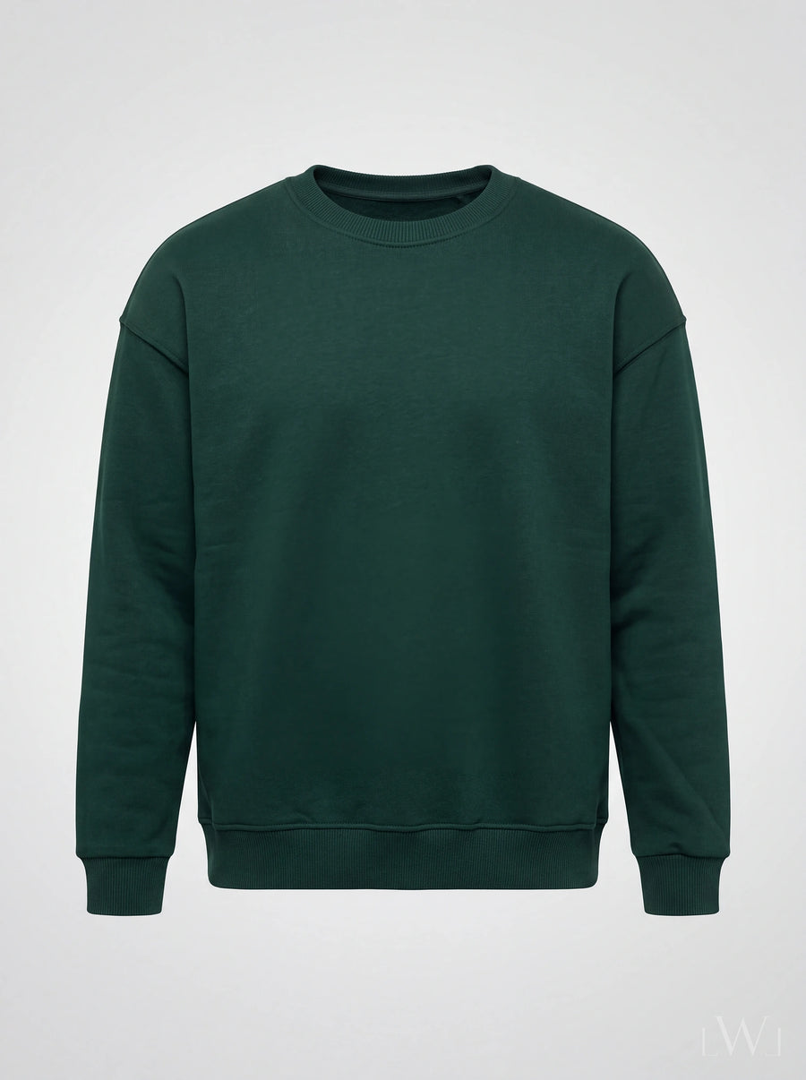 Erkek Bisiklet Yaka Şardonlu Sweatshirt - Pamuk Karışımlı Esnek Rahat Kesim