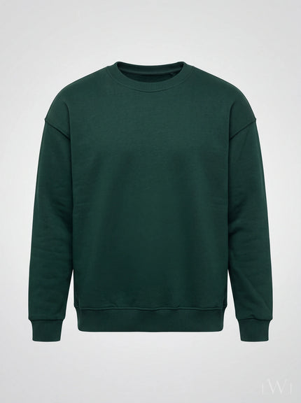Erkek Bisiklet Yaka Şardonlu Sweatshirt - Pamuk Karışımlı Esnek Rahat Kesim