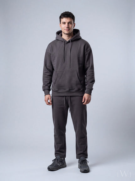 Erkek İçi Şardonlu Kışlık Hoodie Eşofman Takımı | Rahat Kesim