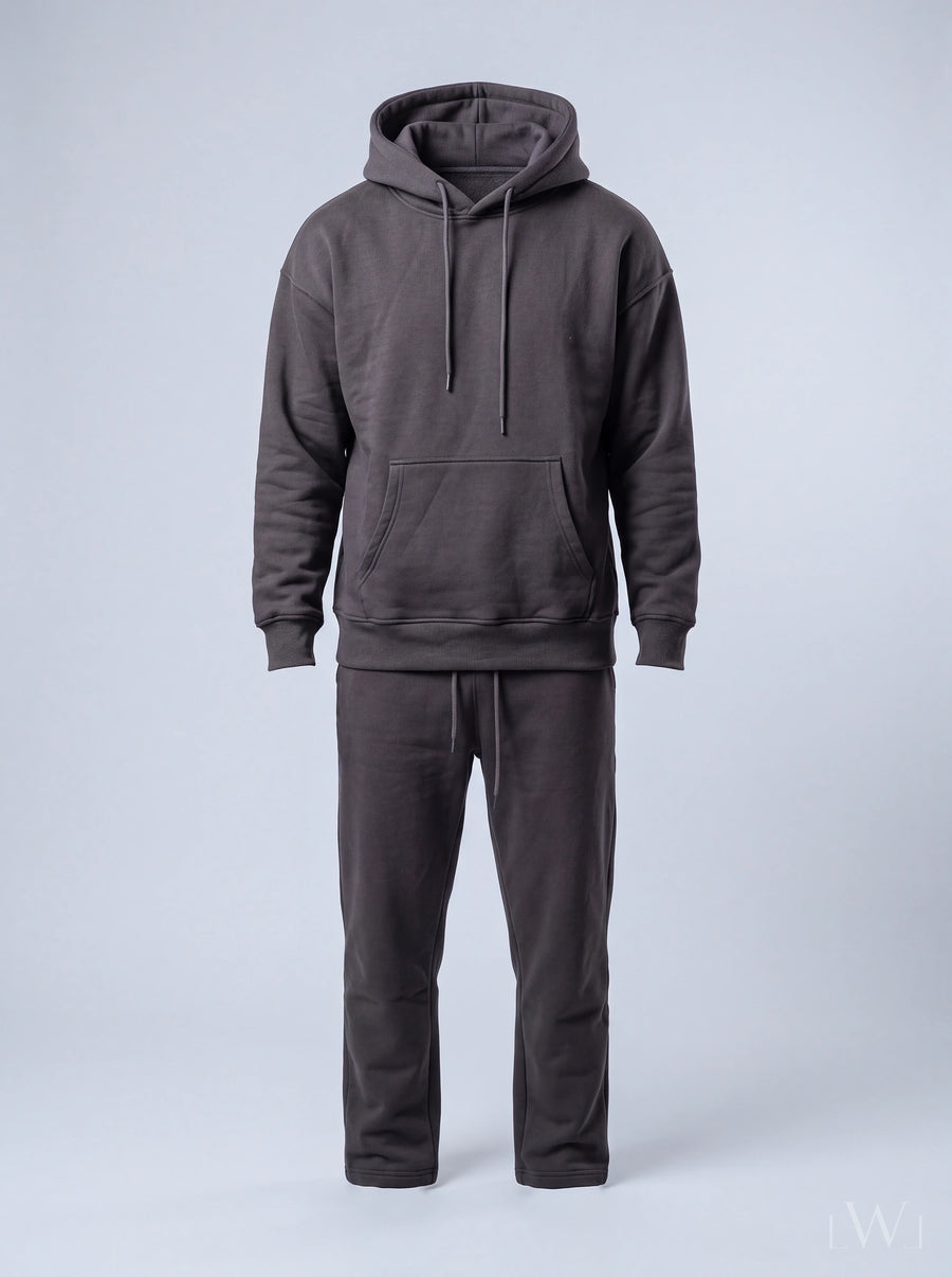 Erkek İçi Şardonlu Kışlık Hoodie Eşofman Takımı | Rahat Kesim