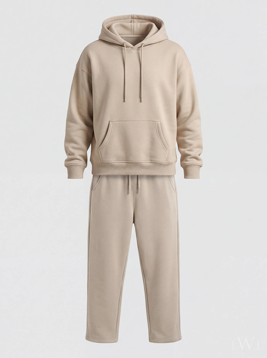 Erkek İçi Şardonlu Kışlık Hoodie Eşofman Takımı | Rahat Kesim