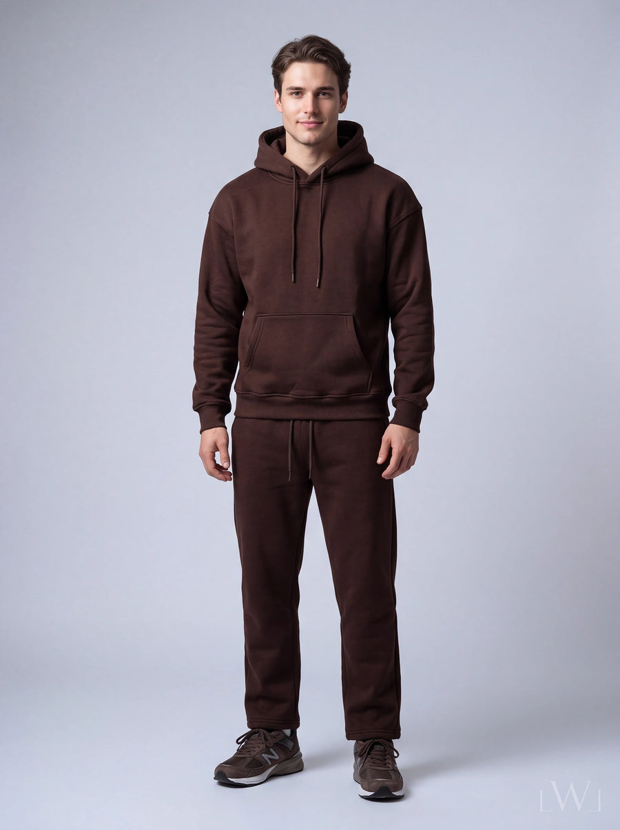 Erkek İçi Şardonlu Kışlık Hoodie Eşofman Takımı | Rahat Kesim