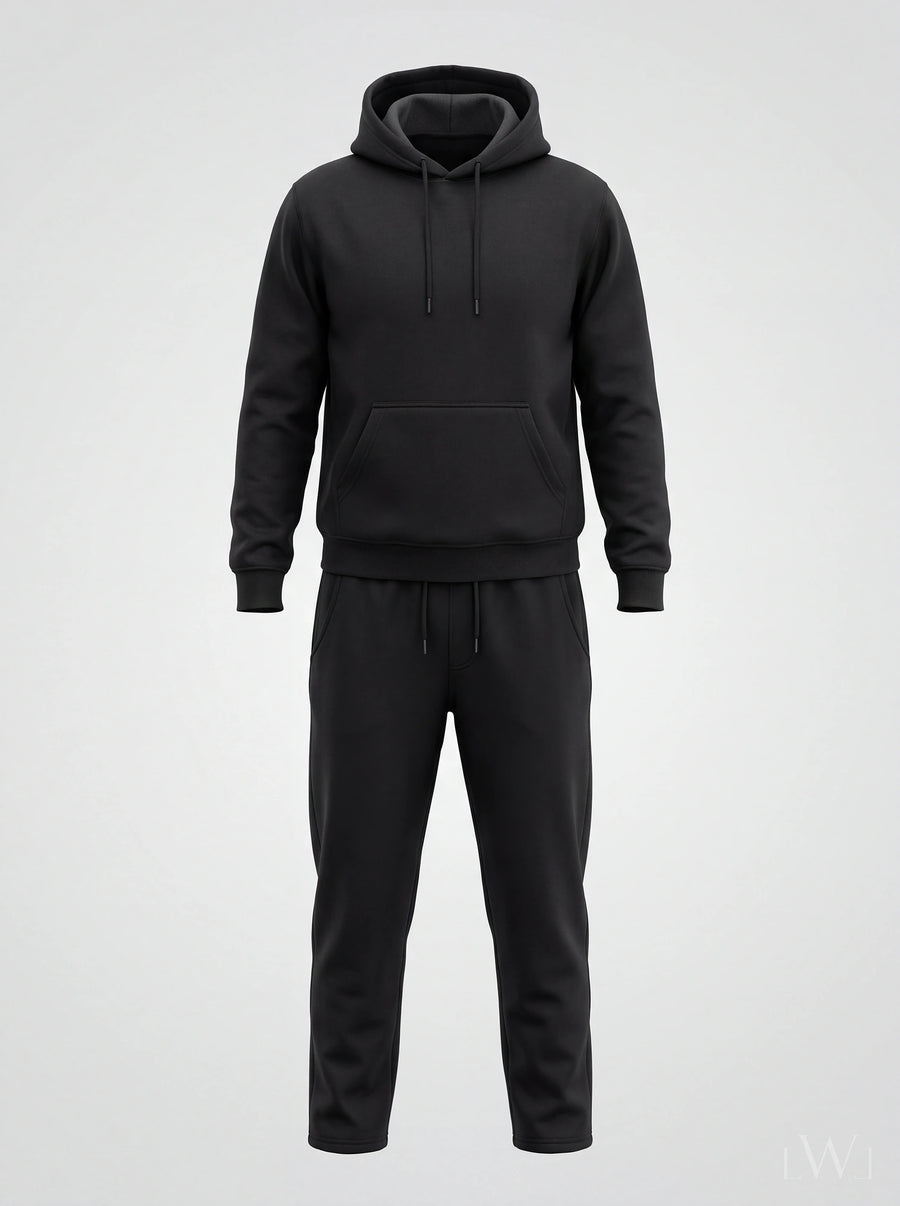 Erkek İçi Şardonlu Kışlık Hoodie Eşofman Takımı | Rahat Kesim
