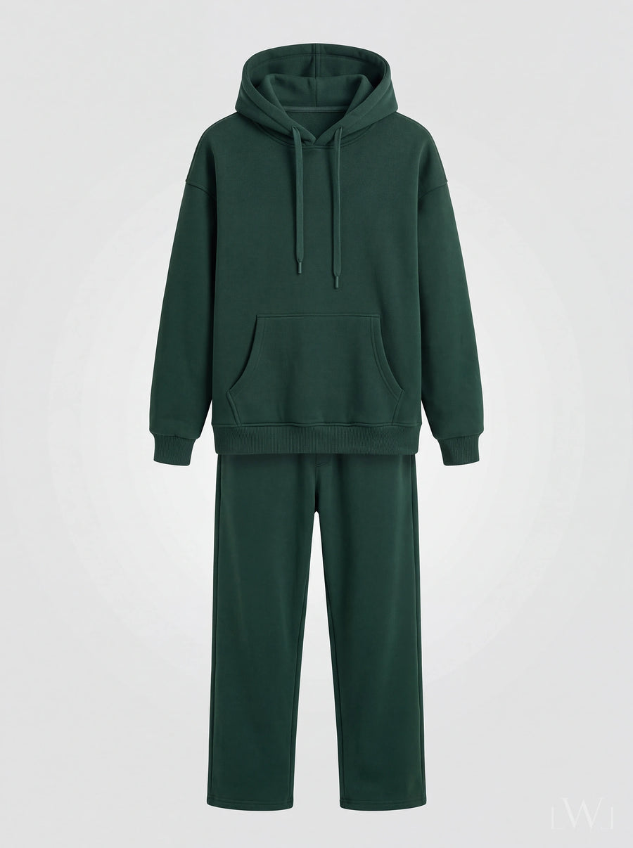 Erkek İçi Şardonlu Kışlık Hoodie Eşofman Takımı | Rahat Kesim
