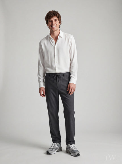 LWL Erkek Smart-Casual Jogger Pantolon - Esnek Slim Fit Kesim Antrasit - görsel 03